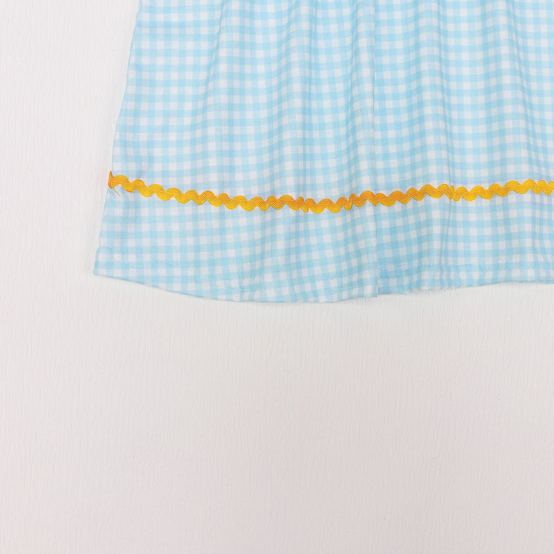 Katja | Baby Girl Kürbis besticktes Kleid mit Salatärmeln