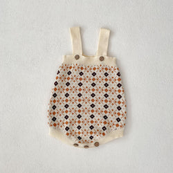 Lili | Baby Girl Diamond Print gestrickter Mantel und Bodysuit Set