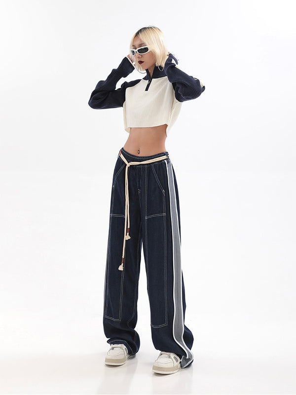 Melanie | Baggy-Hose mit hoher Taille und weitem Bein