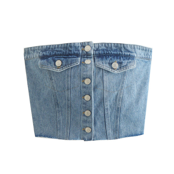 Olivia | Sexy Tube Korsett Falten Rücken Crop Top
