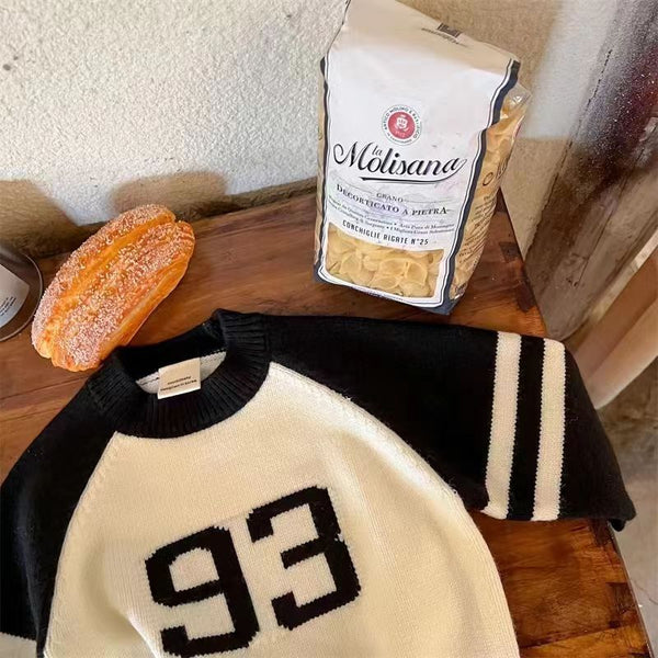 Thiemo | Girls/Boys Number Print Dicker Strickpullover