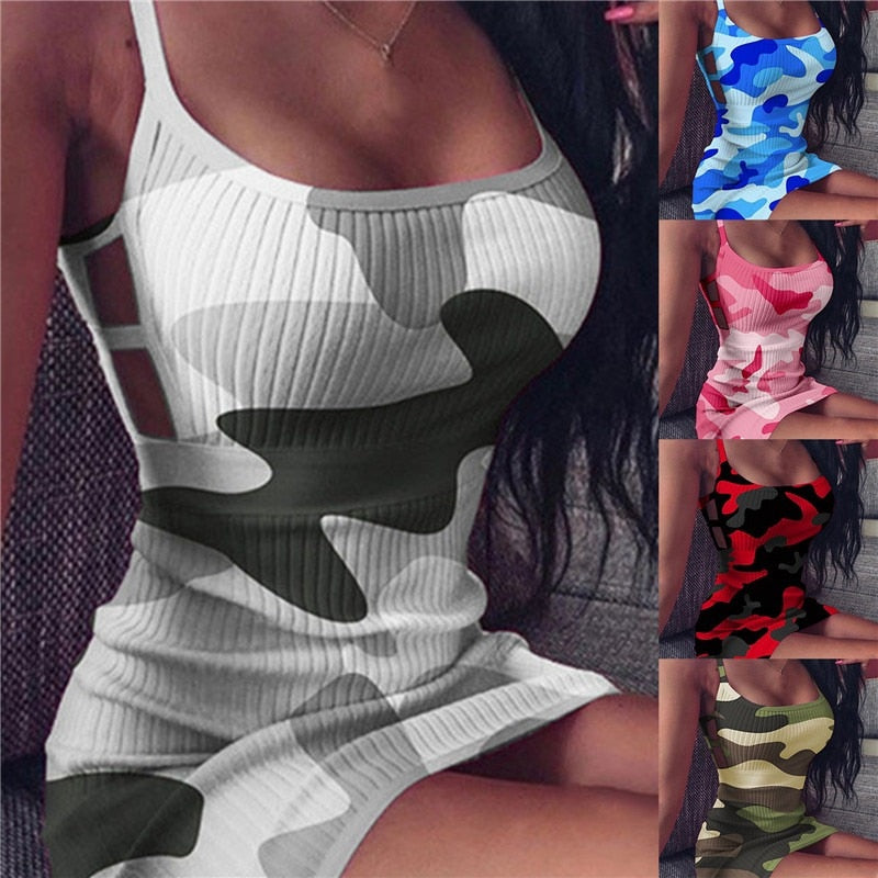 Cressida | Gestricktes Bodycon Spaghetti-Träger Sexy Minikleid