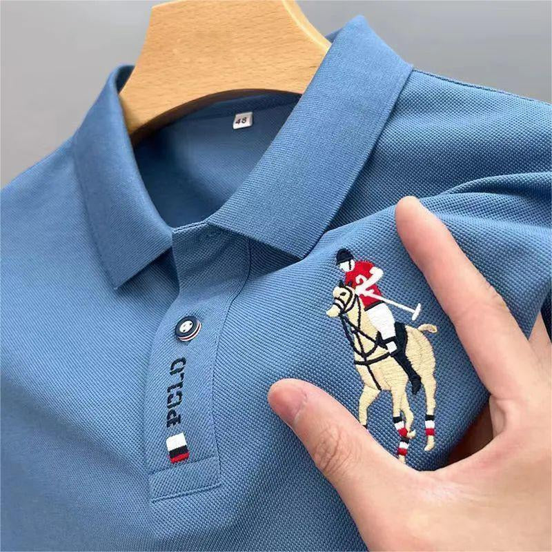 James | Büro-Poloshirt aus Baumwolle mit gesticktem Detail