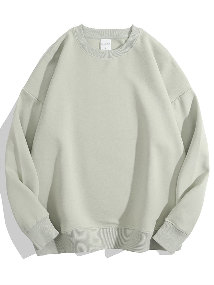 Dorothea | Einfarbiges Sweatshirt mit losem O-Ausschnitt aus Baumwolle