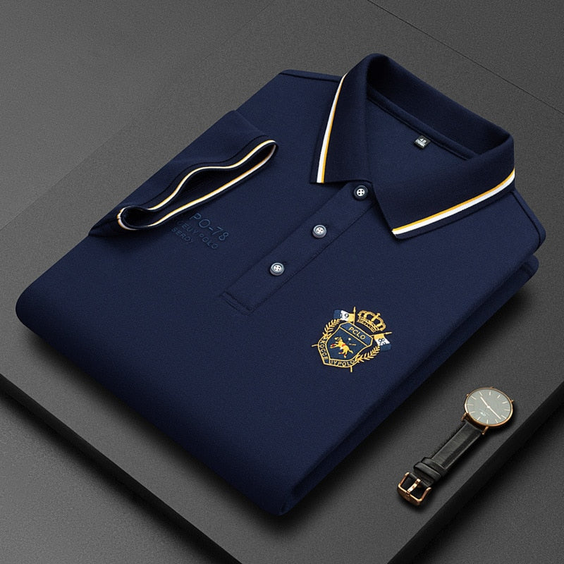 Siem | Koreanisches Luxus-Poloshirt mit gesticktem Reverskragen