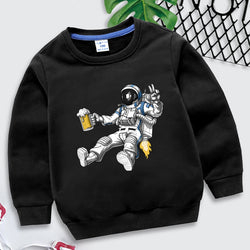 Caspar | Jungen/Mädchen Astronaut Druck feste Farbe Sweatshirt