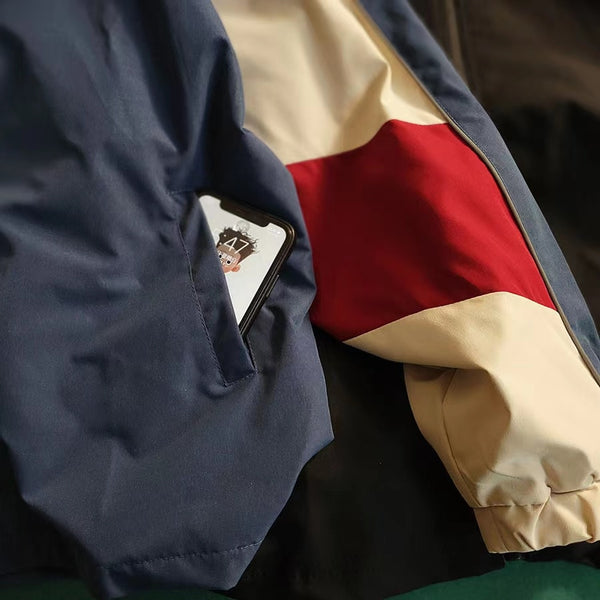 Sam | Unisex Varsity Windbreaker Jacke in lockerer Passform
