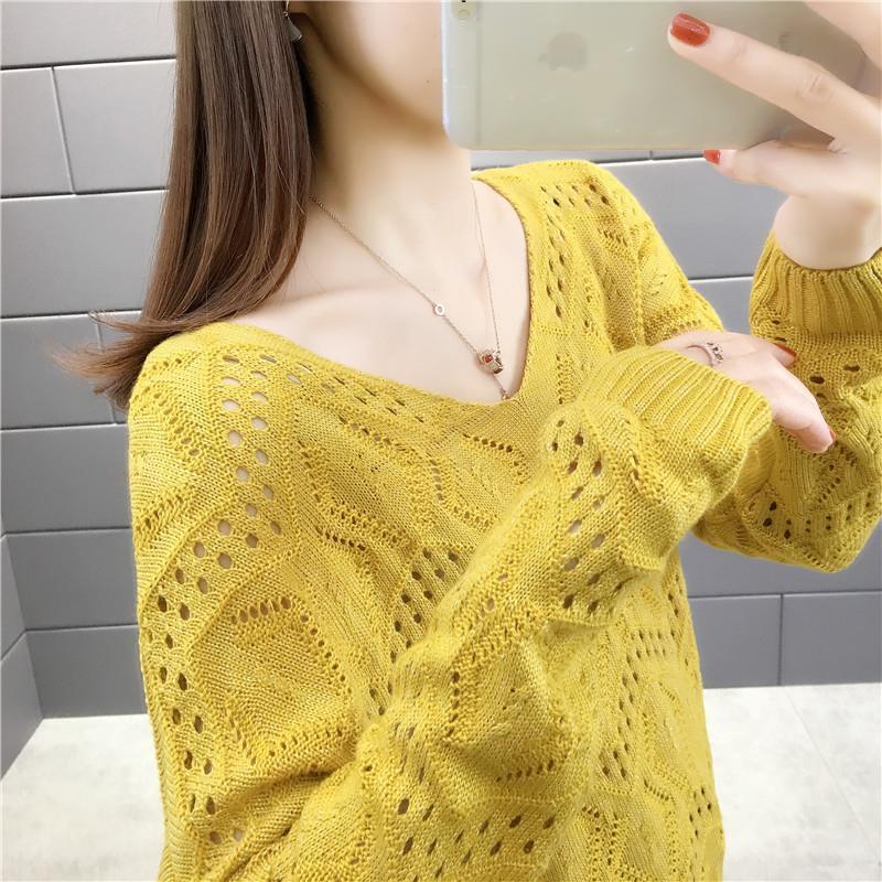 Liv | Koreanischer V-Ausschnitt Pullover mit Hohlkreuz