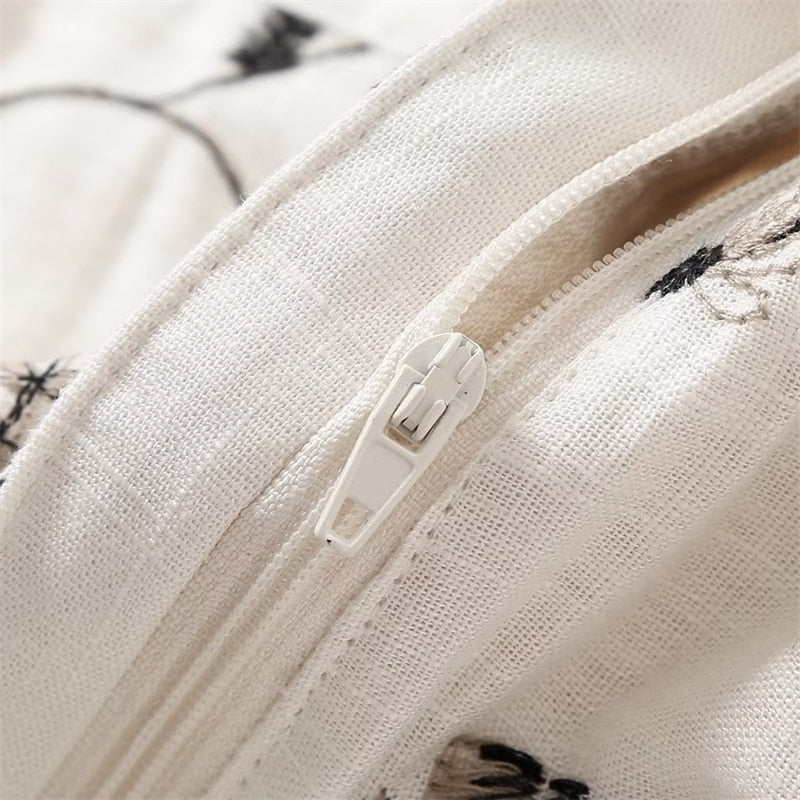 Milou | Bestickter floraler knöchellanger Rock mit hoher Taille