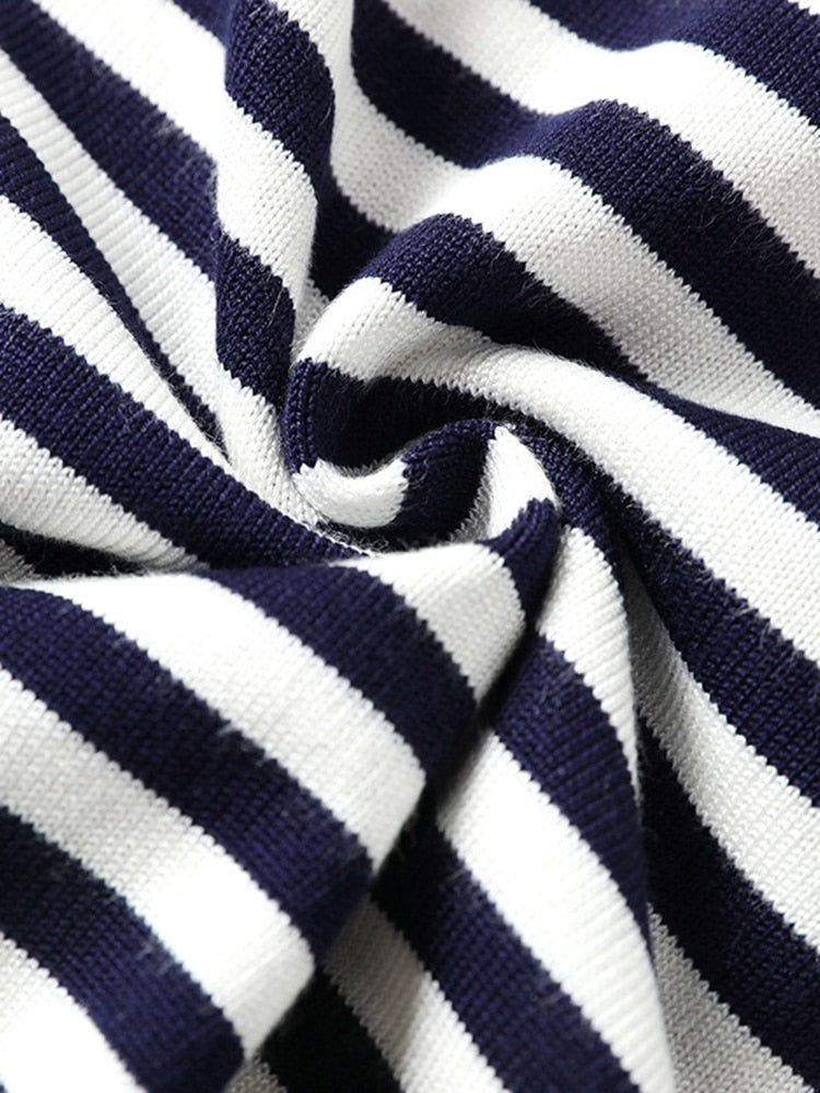 Araminta | Gestreifter Langarmpullover mit O-Ausschnitt
