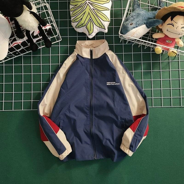 Sam | Unisex Varsity Windbreaker Jacke in lockerer Passform
