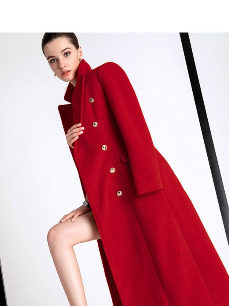 Anthea | Roter langer Atmosphärenmantel