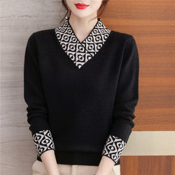 Hailey | Koreanischer Pullover mit schickem V-Ausschnitt