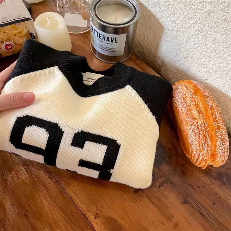 Thiemo | Girls/Boys Number Print Dicker Strickpullover