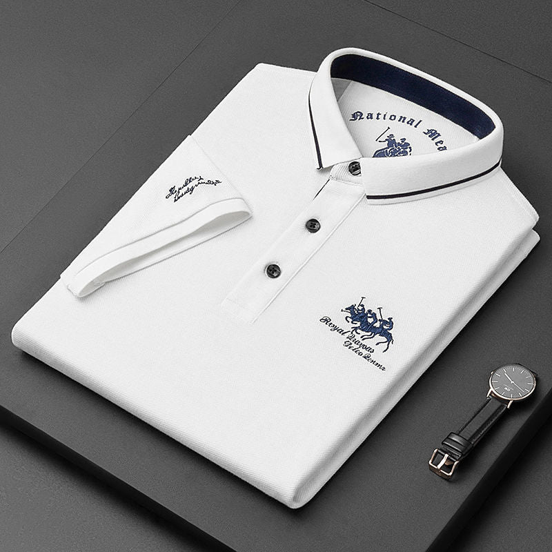 James | Büro-Poloshirt aus Baumwolle mit gesticktem Detail