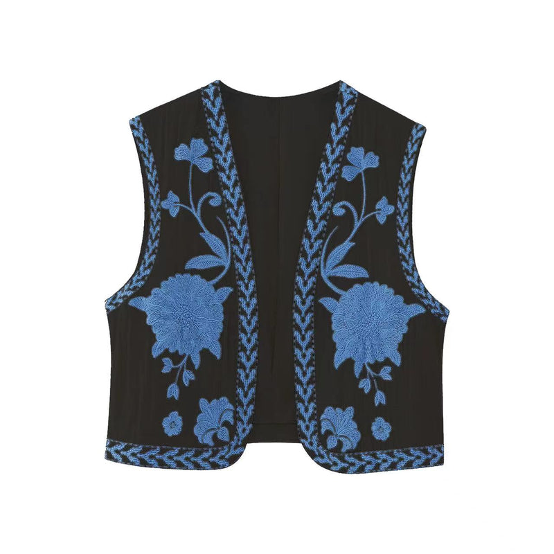 Fien | Vintage Floral bestickte Weste