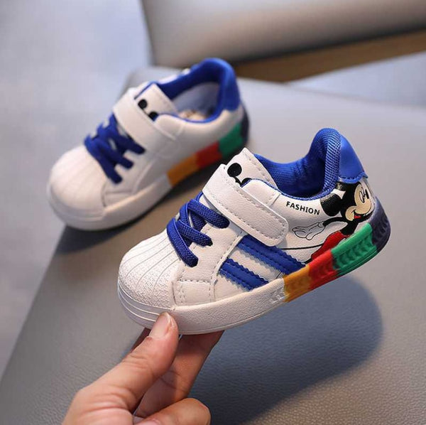 Armin | Baby Girl/Boy White Mickey Lauflernschuhe