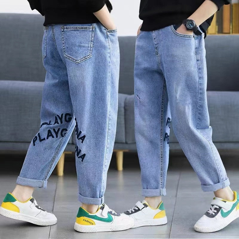 Rafael | Elastische Denim-Jogginghose für Jungen mit elastischer Taille
