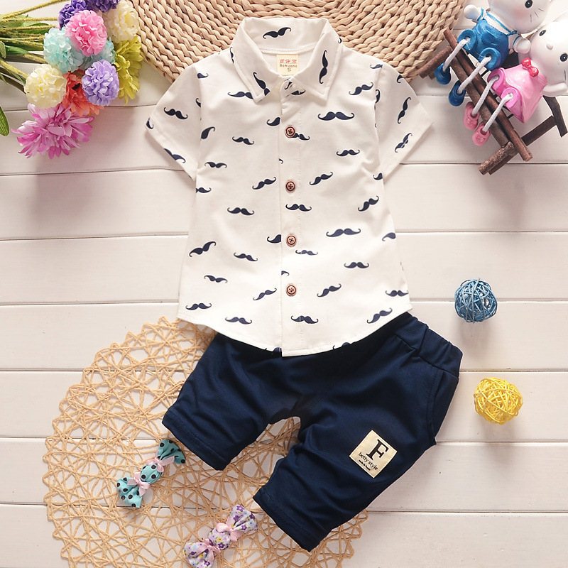 Ryan | Poloshirt und Shorts mit Schnurrbartdruck für Jungen