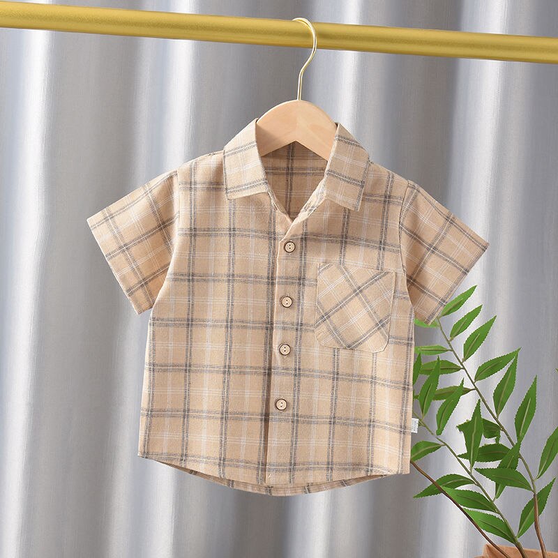 Arnoud | Baby Boy Plaid Revers Kurzarm-Poloshirt