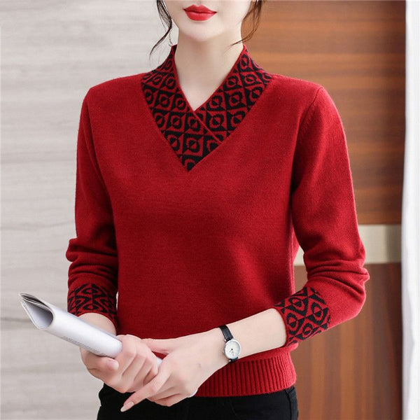 Hailey | Koreanischer Pullover mit schickem V-Ausschnitt