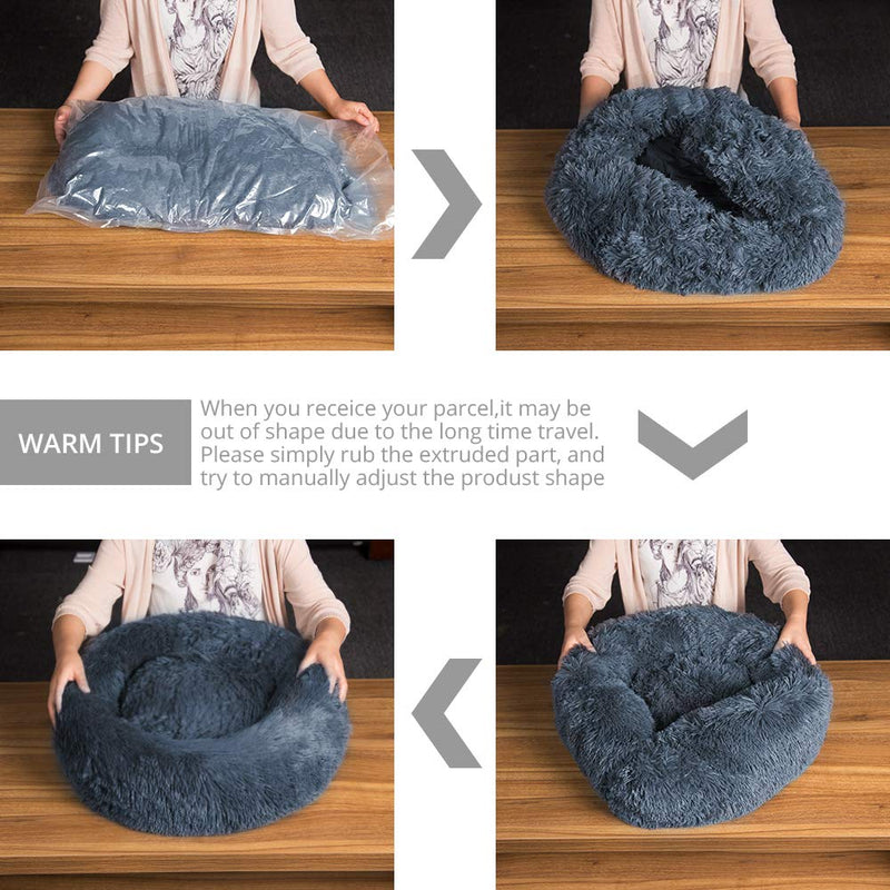 Delia | Haustiere Komfortables weiches Donut-Kuschelbett