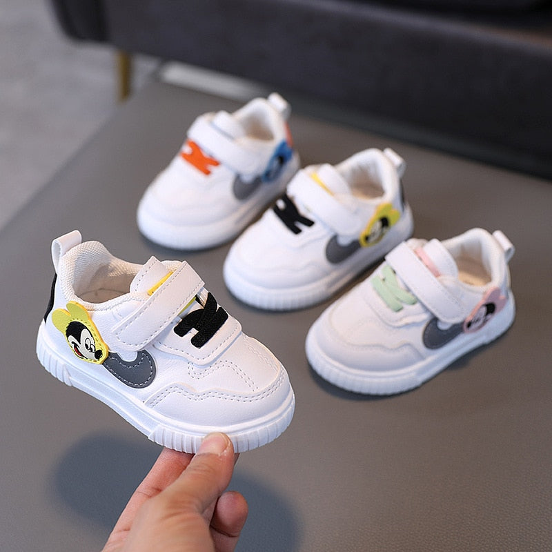 Armin | Baby Girl/Boy White Mickey Lauflernschuhe