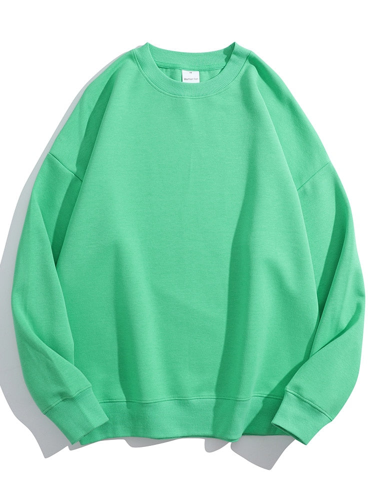 Dorothea | Einfarbiges Sweatshirt mit losem O-Ausschnitt aus Baumwolle