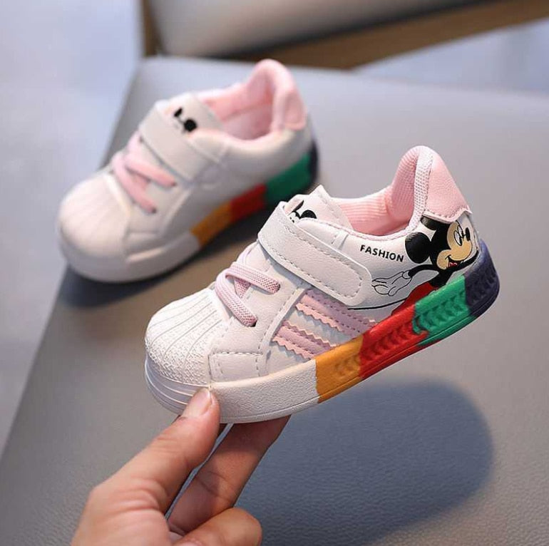 Armin | Baby Girl/Boy White Mickey Lauflernschuhe