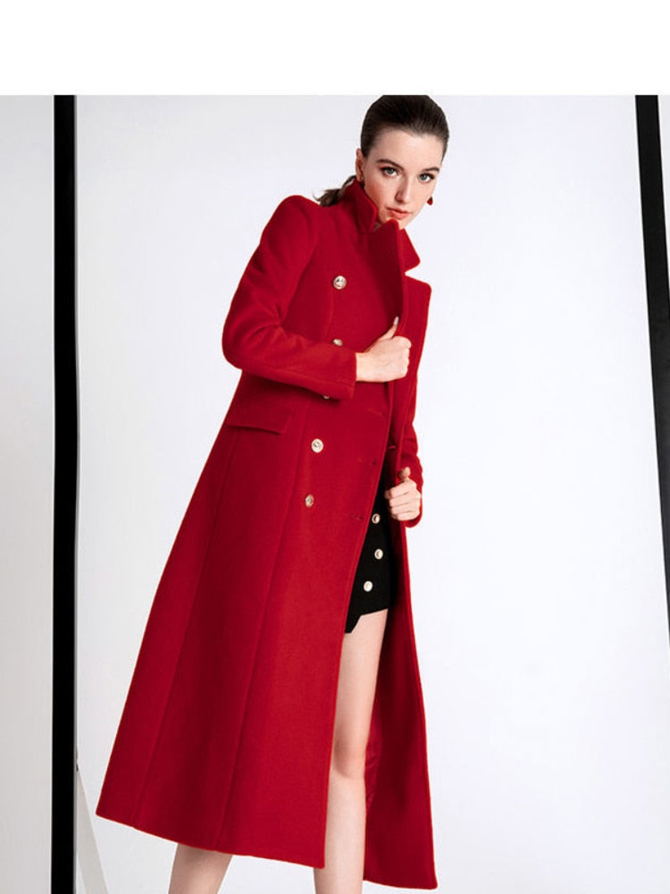 Anthea | Roter langer Atmosphärenmantel