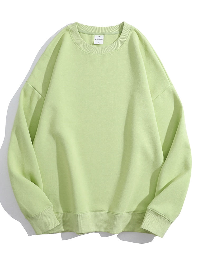 Dorothea | Einfarbiges Sweatshirt mit losem O-Ausschnitt aus Baumwolle