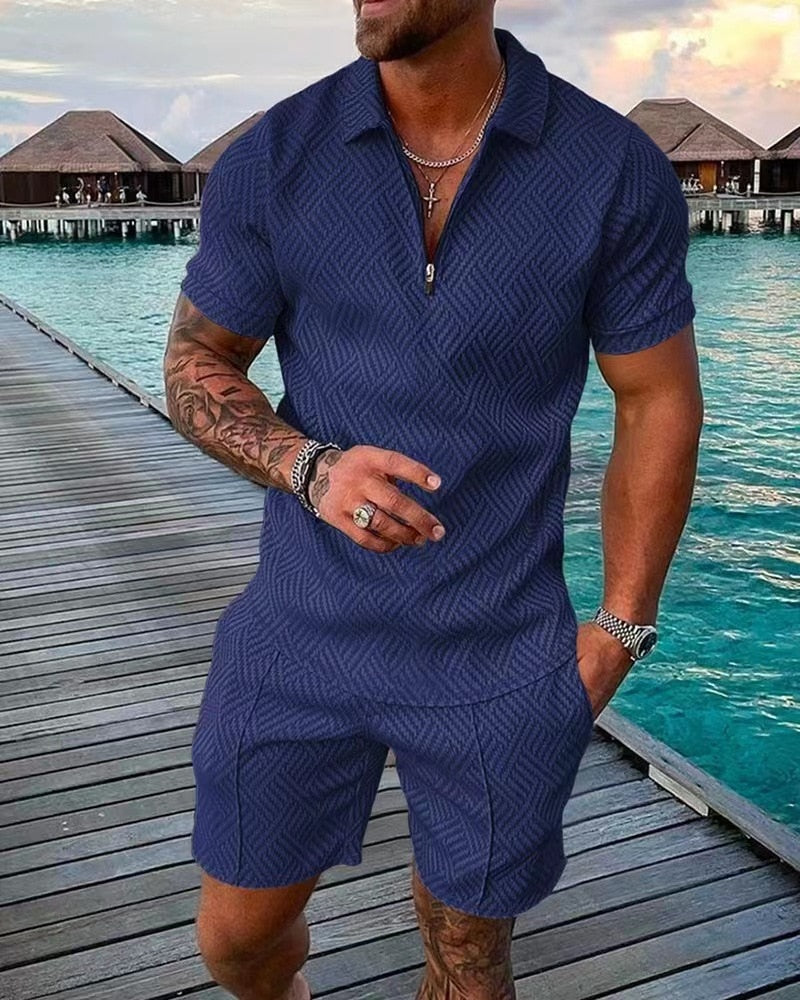 Thijs | Sommer Harajuku Polo Shirt und Shorts Set