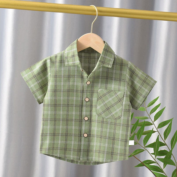 Arnoud | Baby Boy Plaid Revers Kurzarm-Poloshirt