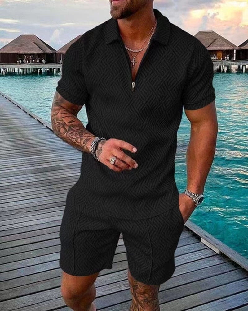 Thijs | Sommer Harajuku Polo Shirt und Shorts Set