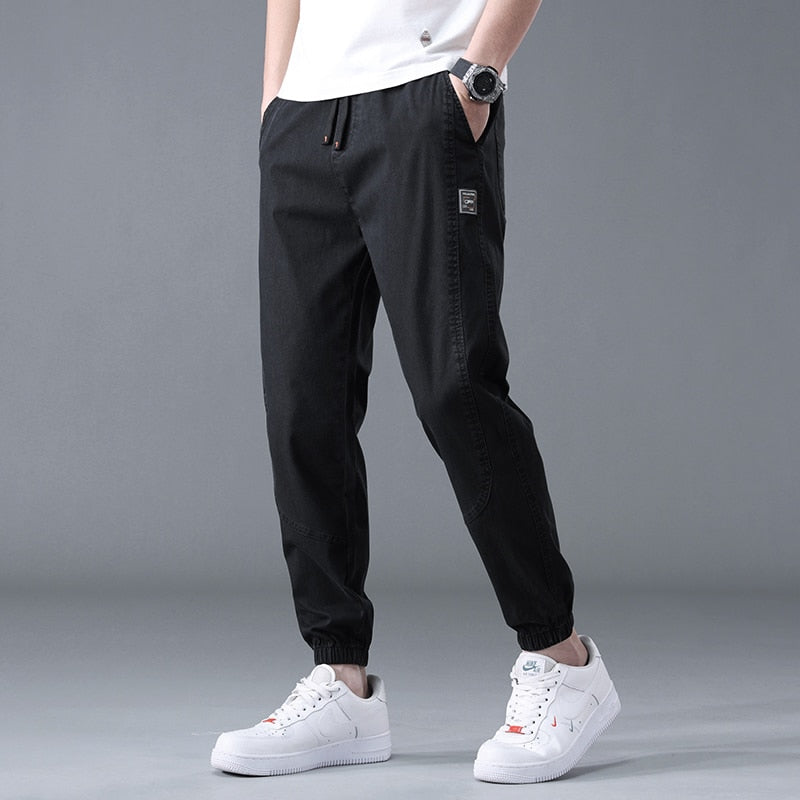 Thomas | Harajuku Minimalistische Baumwoll-Jogger-Hose in lockerer Passform