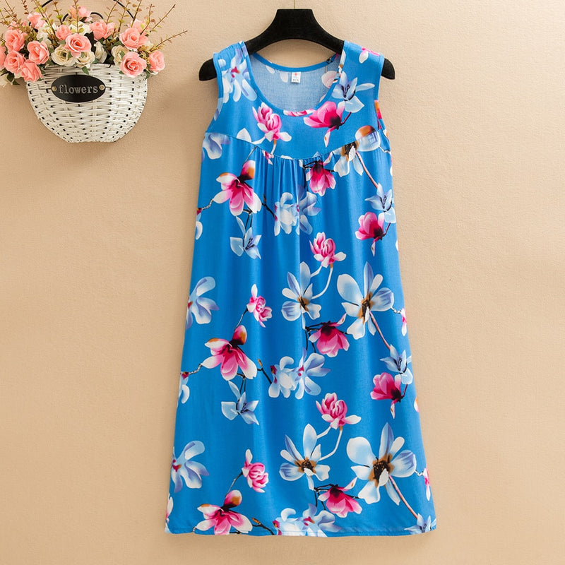 Clio | Bedrucktes lockeres ärmelloses Kleid