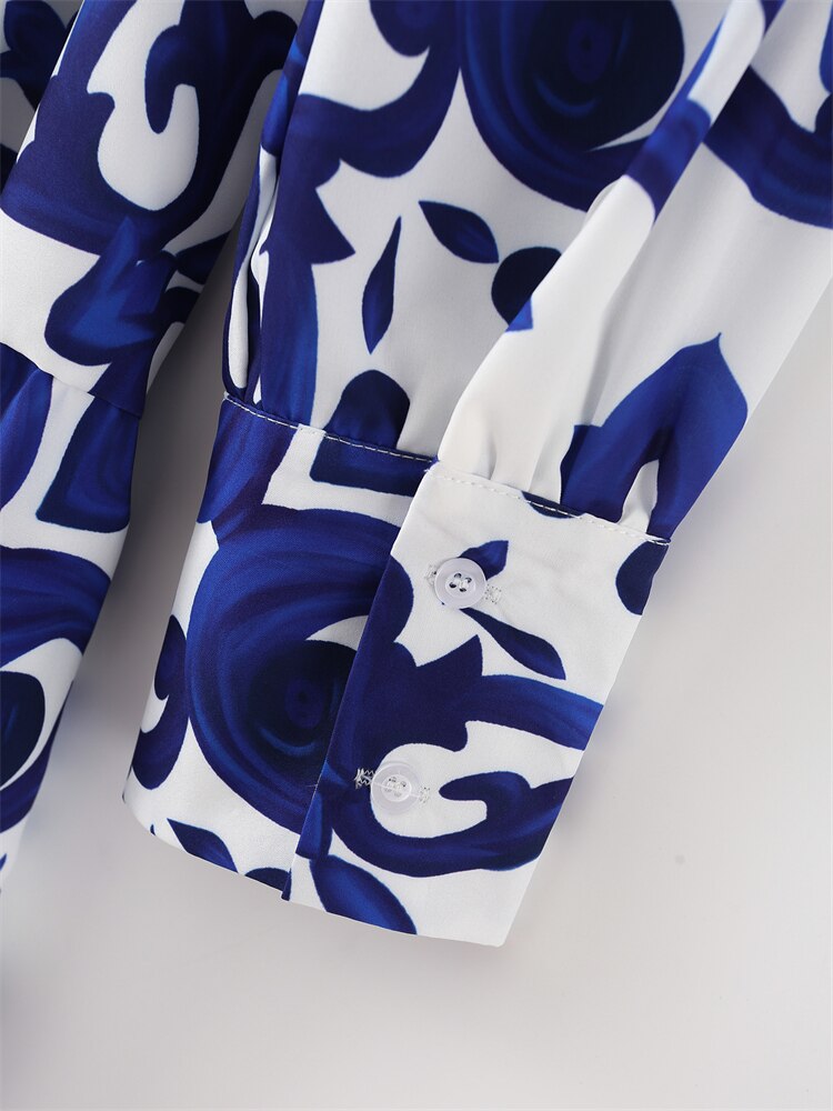 Isa | National Wind Totem Print Langärmeliges Minikleid