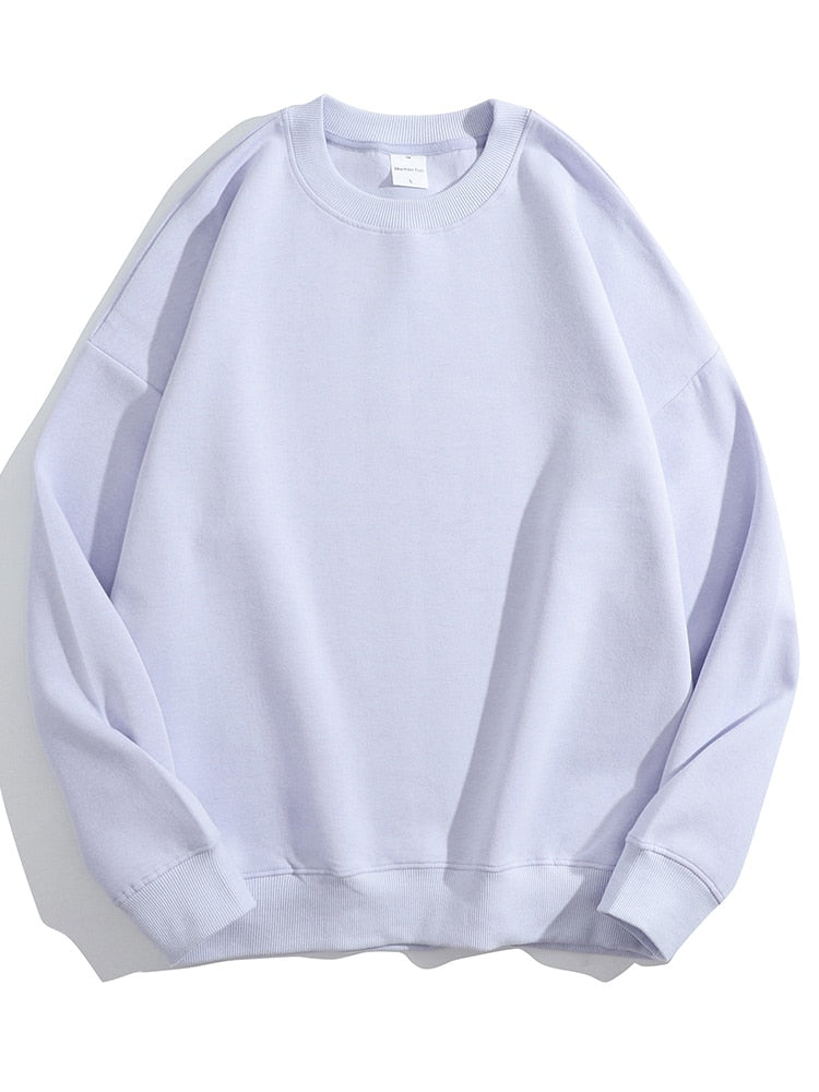 Dorothea | Einfarbiges Sweatshirt mit losem O-Ausschnitt aus Baumwolle