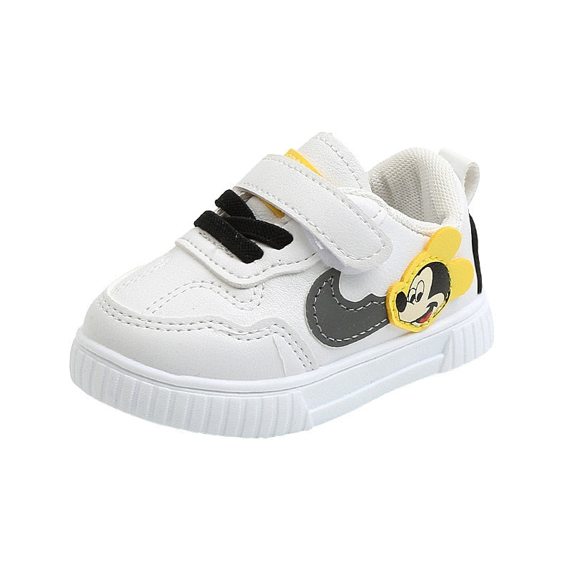 Armin | Baby Girl/Boy White Mickey Lauflernschuhe