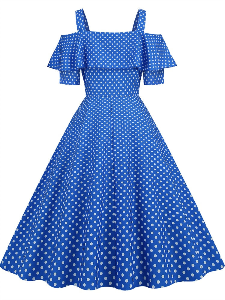 Arwen | Vintage Polka Dot Abend Party Maxikleid