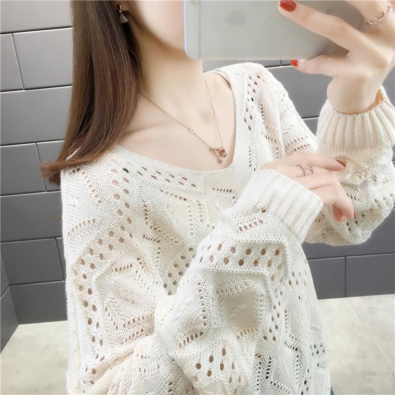 Liv | Koreanischer V-Ausschnitt Pullover mit Hohlkreuz