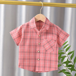 Arnoud | Baby Boy Plaid Revers Kurzarm-Poloshirt