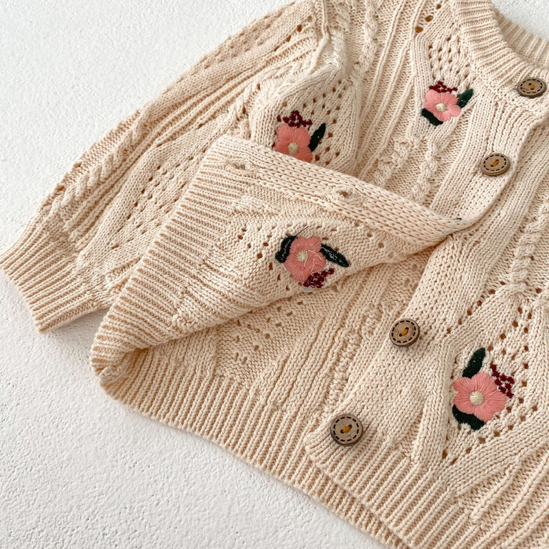 Hannelore | Baby Girl Strickjacke mit Knopfleiste