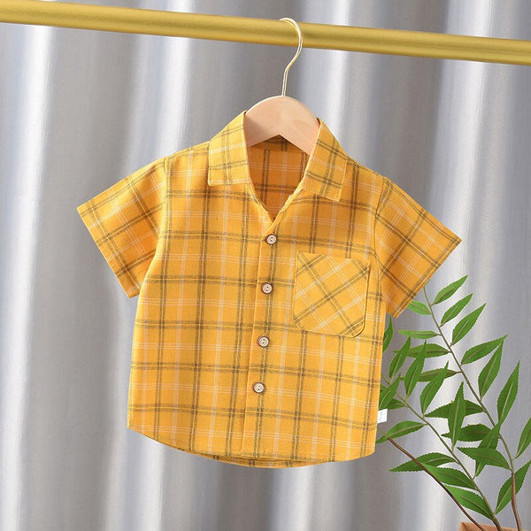 Arnoud | Baby Boy Plaid Revers Kurzarm-Poloshirt