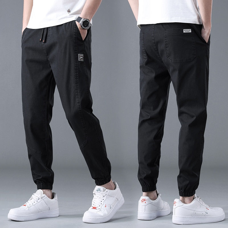 Thomas | Harajuku Minimalistische Baumwoll-Jogger-Hose in lockerer Passform