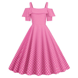 Arwen | Vintage Polka Dot Abend Party Maxikleid