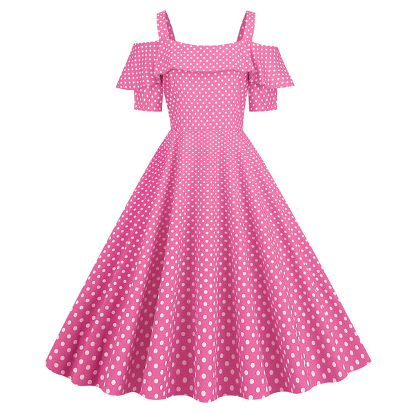 Arwen | Vintage Polka Dot Abend Party Maxikleid