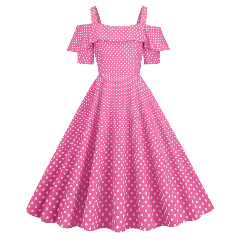Arwen | Vintage Polka Dot Abend Party Maxikleid