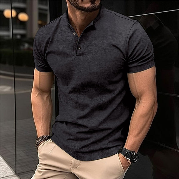 Sven | Minimalistisches lässiges einfarbiges Poloshirt