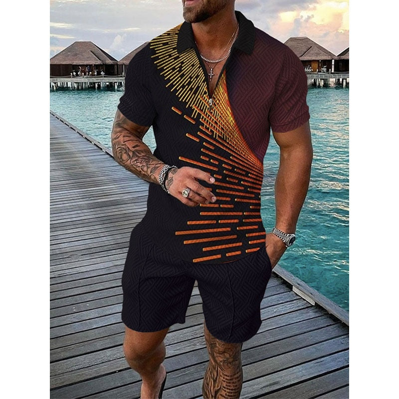 Thijs | Sommer Harajuku Polo Shirt und Shorts Set